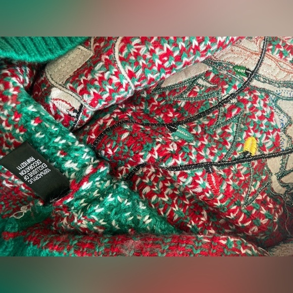 Christmas sweater dinosaur t-Rex mens size M front and back blizzard Bay - Picture 7 of 8